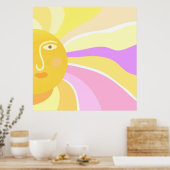 美しい太陽絵を描抽象芸術 ポスター (キッチン)