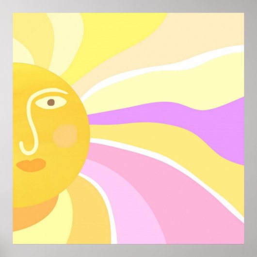 美しい太陽絵を描抽象芸術 ポスター (正面)