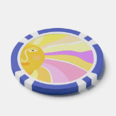 美しい太陽絵を描抽象芸術 ポーカーチップ (シングル)