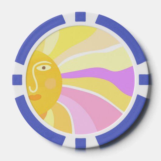 美しい太陽絵を描抽象芸術 ポーカーチップ (正面)