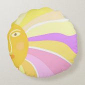 美しい太陽絵を描抽象芸術 ラウンドクッション (裏面)