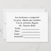 美しい女の子が生まれてきます / ベビーシャワー 招待状 (裏面)