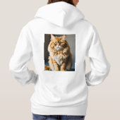 美しい女の子と怒猫のタトゥーTシャツ パーカ (裏面)