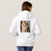 美しい女の子と怒猫のタトゥーTシャツ パーカ (裏面フル)