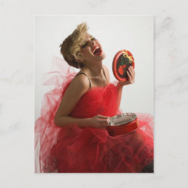 美しい女の子にプレゼント ポストカード