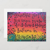 美しい女の子のインスピレーションポストカード ポストカード (正面/裏面)