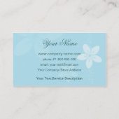 美しい女の子のシルエットのパステル調の青 名刺 (裏面)