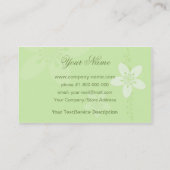 美しい女の子のシルエットの緑 名刺 (裏面)