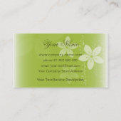 美しい女の子のシルエットの緑 名刺 (裏面)