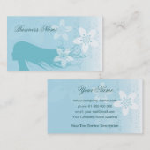 美しい女の子のシルエットの青 名刺 (正面/裏面)