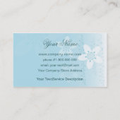 美しい女の子のシルエットの青 名刺 (裏面)