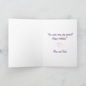 美しい女の子のフルドレス王女の誕生日 カード (内部)