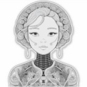 美しい女の子のボホスタイル シール (正面)