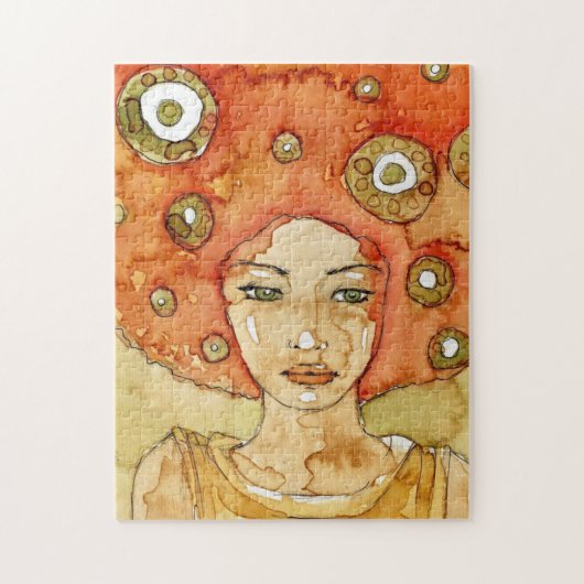 美しい女の子のポートレート ジグソーパズル (縦)