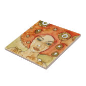 美しい女の子のポートレート タイル (側面)