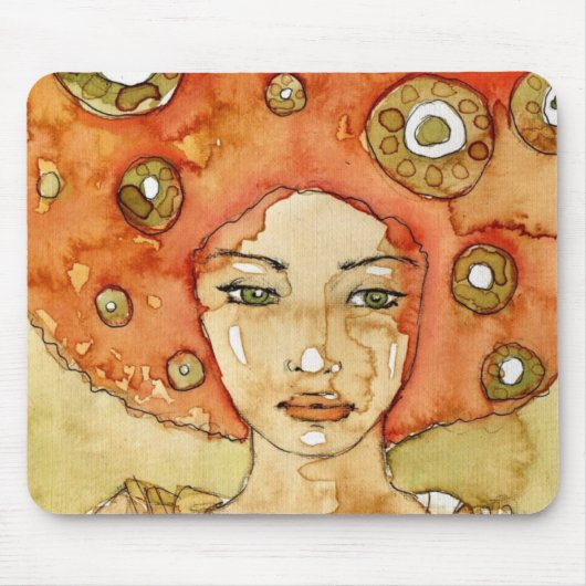 美しい女の子のポートレート マウスパッド (正面)