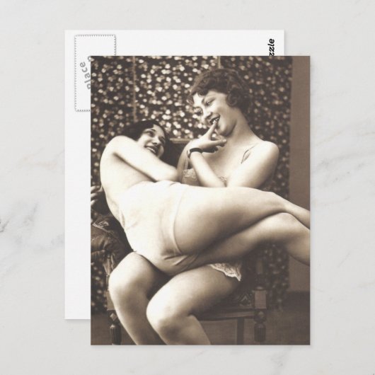 美しい女の子のヴィンテージ写真 ポストカード (正面/裏面)