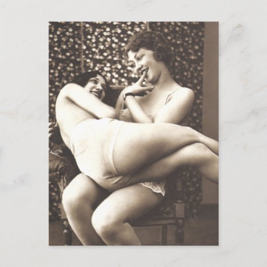 美しい女の子のヴィンテージ写真 ポストカード (正面)