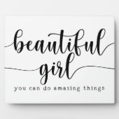 美しい女の子の素晴らしいことができサイン フォトプラーク (正面)