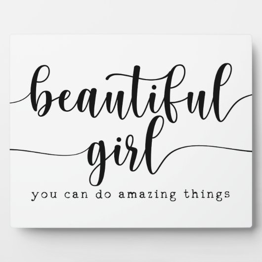 美しい女の子の素晴らしいことができサイン フォトプラーク (正面)