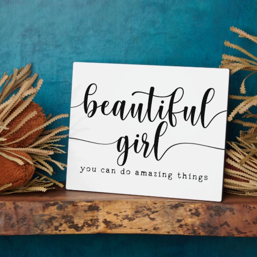 美しい女の子の素晴らしいことができサイン フォトプラーク (側面)