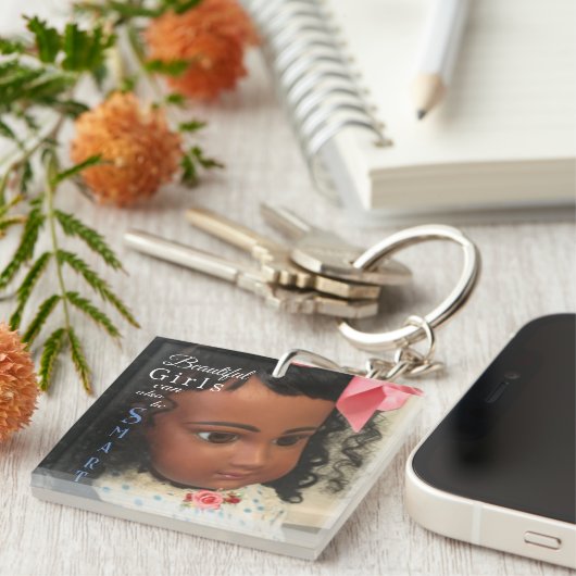 美しい女の子の頭が切れるキーチェーン キーホルダー (正面右)