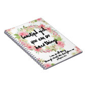 美しい女の子のPhilippiansの4:13のピンクのバラのノート ノートブック (右側)