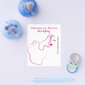 美しい女の子アイコンピンクの毛のHairstylingのブランディング チラシ (シングル)