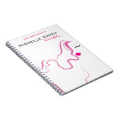 美しい女の子アイコンピンクの毛のHairstylingのブランディング ノートブック (右側)