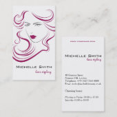 美しい女の子アイコンピンクの毛のHairstylingのブランディング 名刺 (正面/裏面)