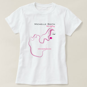 美しい女の子アイコンピンクの毛のHairstylingのブランディング Tシャツ