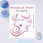 美しい女の子アイコン紫色の毛のHairstylingのブランディング チラシ (シングル)