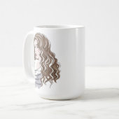 美しい女の子スケッチ コーヒーマグカップ (正面左)