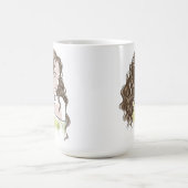 美しい女の子スケッチ コーヒーマグカップ (中央)