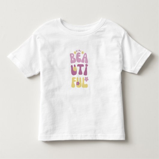 美しい女の子タイポグラフィかわいい花 トドラーTシャツ (正面)