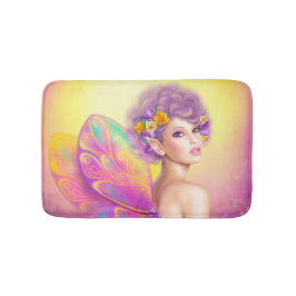 美しい女の子フェアリー蝶 バスマット