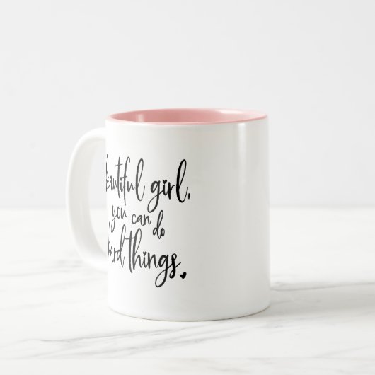 美しい女の子堅い事のコーヒー・マグをすることができます ツートーンマグカップ (正面左)