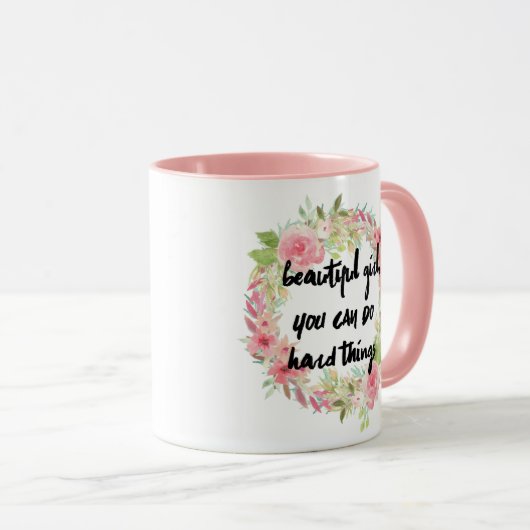 美しい女の子堅い事のマグをすることができます マグカップ (正面右)