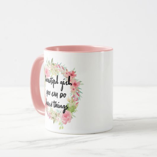 美しい女の子堅い事のマグをすることができます マグカップ (正面左)