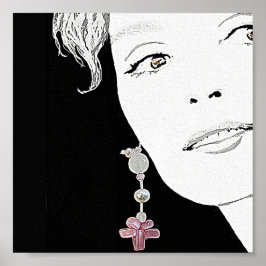 美しい女の子顔ファッションイラストレーション素晴らしアート ポスター