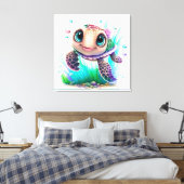 美しい女の子 キャンバスプリント (インサイチュ (寝室))