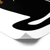 美しい女の子、大きな黒猫パンサーイラストレーション ポスター (角)