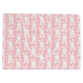 美しい女の赤ちゃんのピンクのウサギはこれbeautifuです ラージペーパーバッグ (裏面)