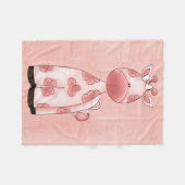 美しい女の赤ちゃんのピンクのキリン フリースブランケット (正面(横))