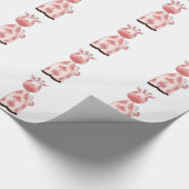 美しい女の赤ちゃんのピンクのキリン ラッピングペーパー (角)