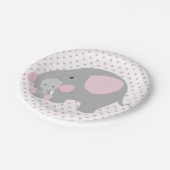 美しい女の赤ちゃんのピンク象 ペーパープレート (アングル)