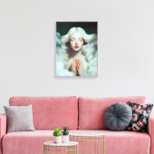 美しい女めい想が雲に隠れている キャンバスプリント (インサイチュ (リビング))