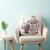 美しい女性がお茶を飲む クッション (椅子)