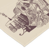 美しい女性がお茶を飲む ショートテーブルランナー (コーナー)