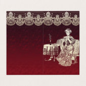 美しい女性がお茶を飲む 名刺 (外部フラット)